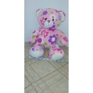 Build A Bear Pink Teddy Bear with butterflies and flowers